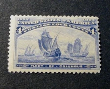 US Stamp Scott# 233 Fleet of Columbus  1893 MH L191