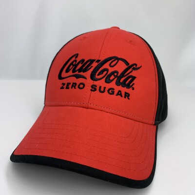 Coca Cola Zero Sugar Hat Red Black Adjustable Strapback OSFM Baseball Cap