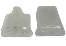 2014-2018 Corvette Stingray Logo Carpet Floor Mats GM 22801665 Gray