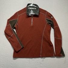 Kuhl Pullover Mens Small Maroon Revel 1/4 Zip Fleece Sweater Kashmira