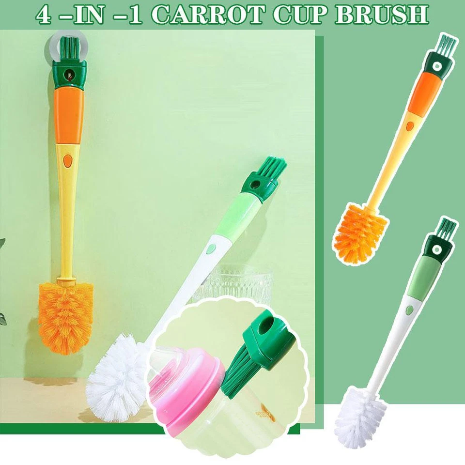 -Water Bottle Cleaner Brush 4 In 1 Silicone Detachable Scrubber Long Handle - Image 2 of 4