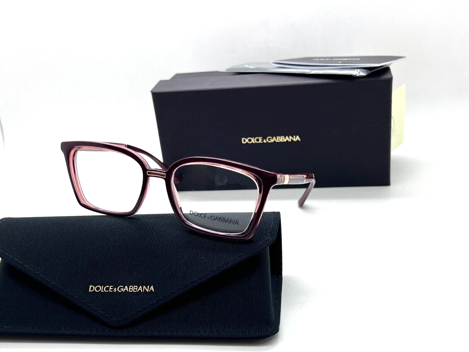 Dolce&Gabbana DG 5081 3247 BORDEAUX/TRANSP PINK 50 16 145 MM Eyeglasses ITALY