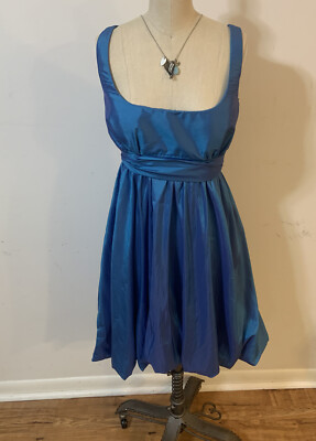 blue cocktail dress size 12 Sequin Beaded Dress Blue Size 12: Hand Embellished Formal Gown, Short  Sleeve, Satin Lined