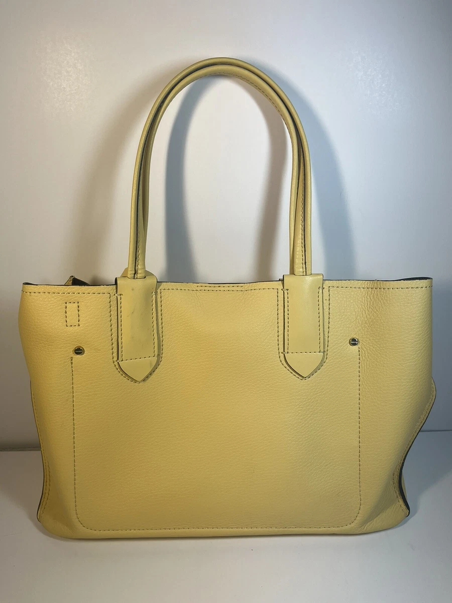 Calvin Klein Jacky Leather Tote / Handbag Yellow Designer Bag