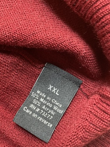 APT 9 Men's V-Neck Burgundy Argyle Sweater XXL - Picture 4 of 5
