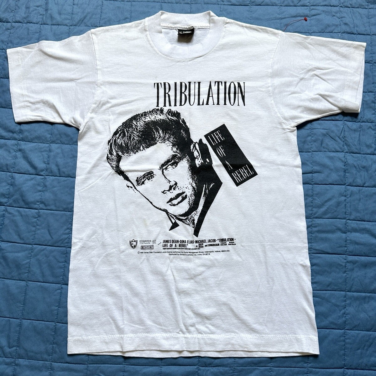 Vintage 80s James Dean Shirt Promo Tee White Men's Medium Made In