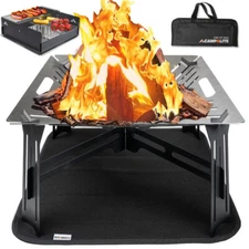 Outdoor Patio, Collapsible and Portable Fire Pit, Wood Burning Firepit