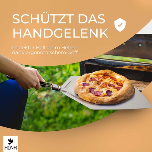 Pizzaschieber Edelstahl - Pizzaheber - Pizzawender - Pizzaschaufel für Pizzaofen - Bild 5 von 8