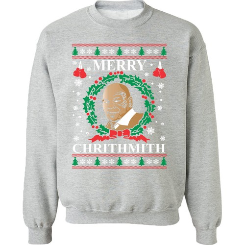 TYSON MERRY CHRITHMITH UNISEX CREWNECK Xmas Sweatshirt Ugly Christmas Sweater - Picture 4 of 13