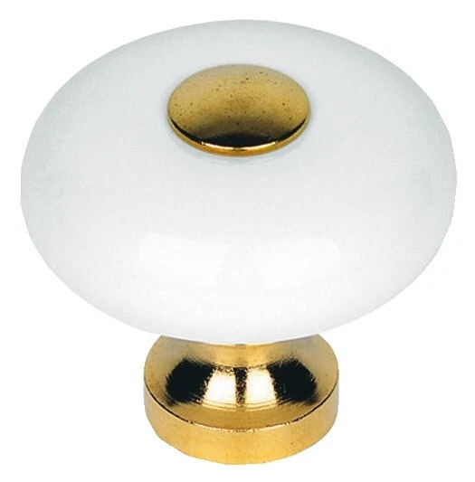 Häfele Möbelknopf Porzellan Vintage Messing Schrankknopf Küchengriff Retro Ø 32 - Bild 2 von 4