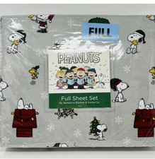 PEANUTS Snoopy Woodstock Christmas FULL SHEETS SET Santa Hat Wreath Lights Tree