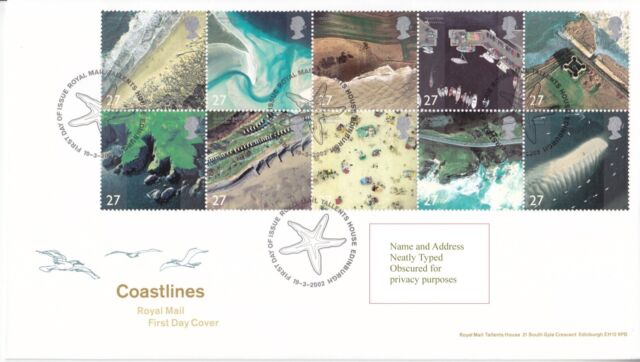 GB 2002 - Coastlines - FDC