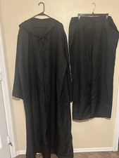 Men Hooded Robe Jedi Knight Cool Cosplay Costume XX-Large Black Cloak  Pants