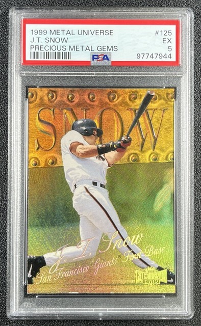 J.T. SNOW PSA 5 1999 SKYBOX METAL UNIVERSE #125 PRECIOUS GEMS PMG 17/50 GIANTS