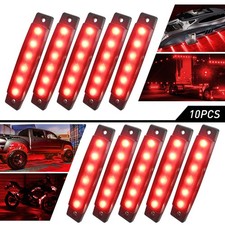 10X 12V Red LED 6 Side Lights Marker Indicator Truck Car waterproof Trailer New