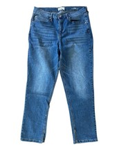 Nicole Miller New York SOHO High Rise Ankle Slim Jeans Ankle Slits, Woman SZ 10