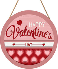 Happy Valentine's Day Welcome Door Sign 12  x12  Valentines Day Decorations Door