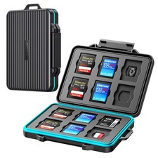 24 Slots SD Card Case Holder Water Resistant Anti-Shock Memory Card Case fo...