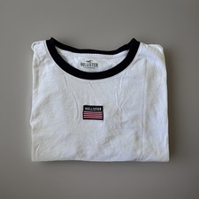 Hollister Easy T-Shirt Weiß Rot Kurzarm Rund...