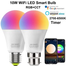 10W Wifi ​Smart Light Bulbs Work with Alexa Google Home Dimmable LED Bulbs E27