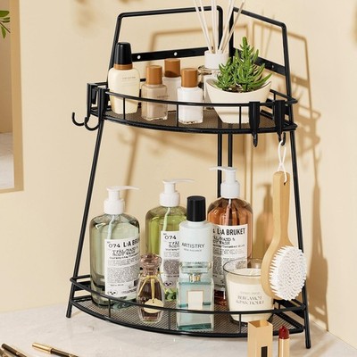 VITVITI 2 Tier Corner Bathroom Counter Organizer, Metal Bathroom Countertop O...
