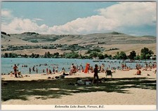 Kalamalka Lake Beach Vernon BC Canada Traveltime Postcard 1982 C12