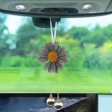 Flower Rear View Mirror Car Hanging Accessories Ornament Cute Car Grey