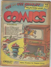 TEE & VEE CROSLEY IN TELEVISION LAND COMIC 1 VG+ 1951 GIVEAWAY PROMO PROMOTIONAL