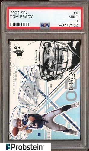 2002 Spx #6 Tom Brady New England Patriots PSA 9 MINT