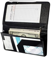 Server Book with Zipper Pocket Waitress Wallet
