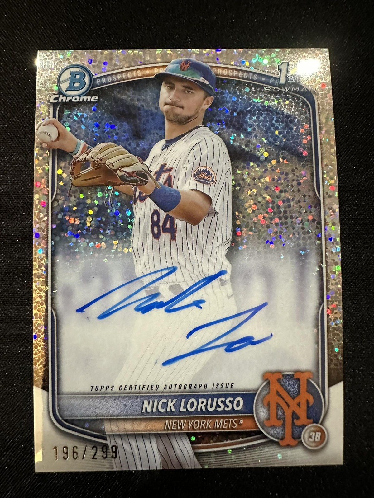 2025 1st Bowman Chrome #CPA-NL Nick Lorusso Autograph Auto Speckle /299 Mets