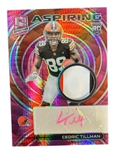 2023 Panini Spectra Aspiring Patch Auto RPA #APA-CTI Cedric Tillman /25 RC Pink