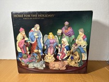 Vintage Home For The Holidays 12 Pc Porcelain Nativity Set Christmas 1999