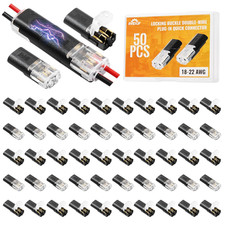 50Pcs D2 Quick Connect Wire Connectors Optional Stripping Double Wire Plug in
