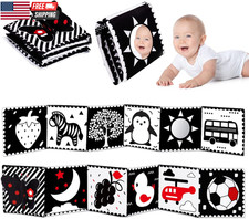 Black and White High Contrast Toys for Baby 0-3 3-6 Months Infant Tummy Time Sof