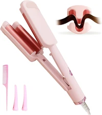 Deep Beach Waver Curling Iron Hair Crimper, Ionic Deep Waver Hair Curler Tool, B