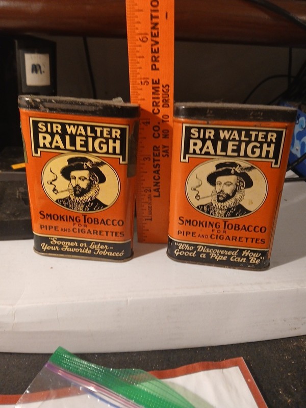 2 Sir Walter Raleigh Pocket Tobacco Tins