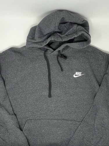 Nike Gray Essential Basic Hoodie Sweatshirt (L) Stain On Lower Back | eBay
