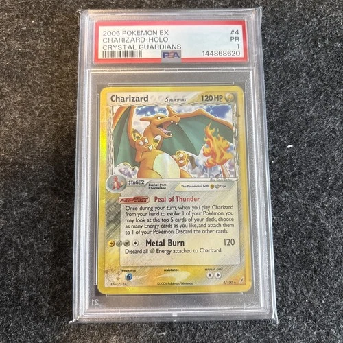 2006 Pokemon EX Crystal Guardians Charizard Reverse Holo 4/100 PSA 1