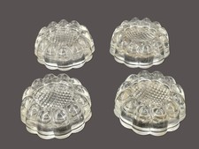 4 dessous de pieds de table piano rehausseurs en verre moulé vintage