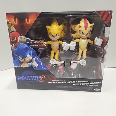 #ad Super Sonic and Shadow the hedgehog 3 movie light up Jakks Exclusive 2 Pack Figs $24.44