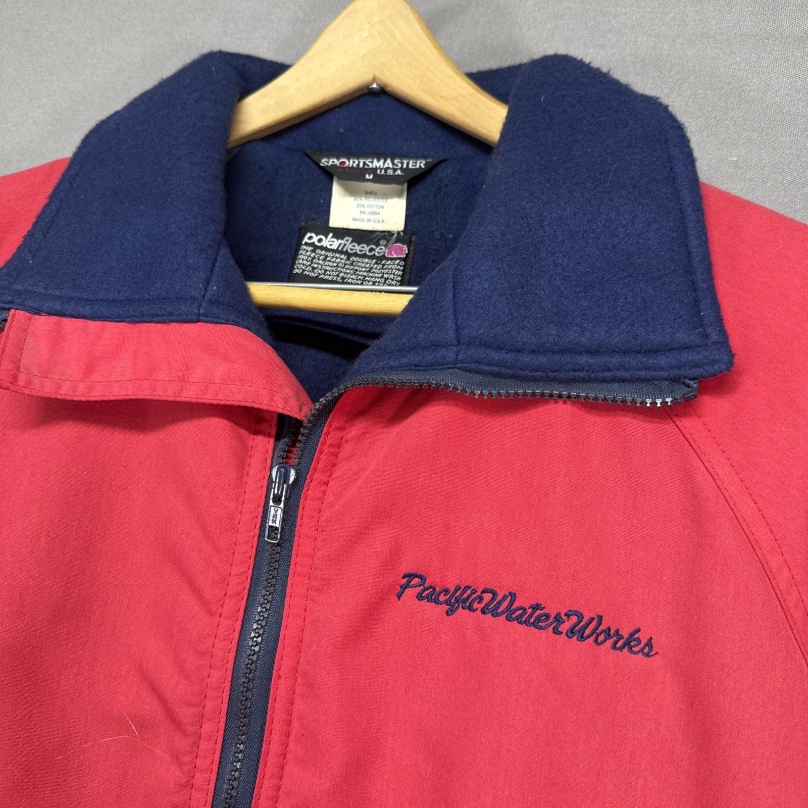 Vtg Sportsman's Lodge Jacket Mens M Pacific Water, Work Logo - second product detail image