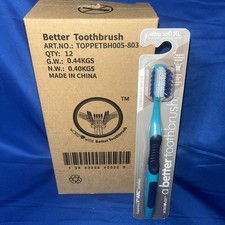 A Better Toothbrush ULTRA SOFT- 12 Pack XL Tapered V ARC Bristles- BLUE