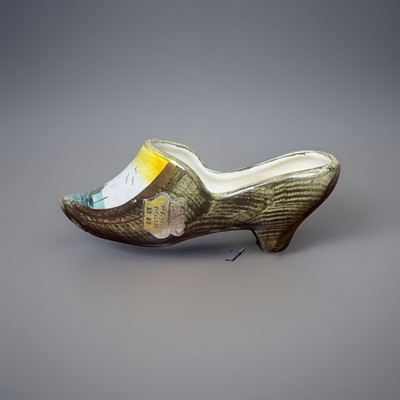 Vintage Middelkerke Belgium Ceramic Clog Shoe Figurine Hand Painted Peint Main