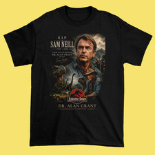 Sam Neill 1947-2026 Black Cotton Shirt Full size S-5XL L998