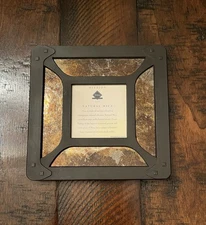 FETCO Mission 3” x 3” Photo Frame with Amber Colored Mica & Metal