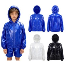Kids Boys Hooded Jacket Fishing Raincoat Vacation Outerwear Lightweight Biking