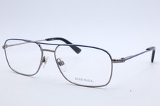 NEW DIESEL DL5353 092 BLUE METAL AVIATOR OPTICAL EYEGLASSES FRAME 56-15-145