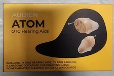 AUDIEN ATOM Rechargeable OTC Hearing Aid/ Amplifier & Charger 