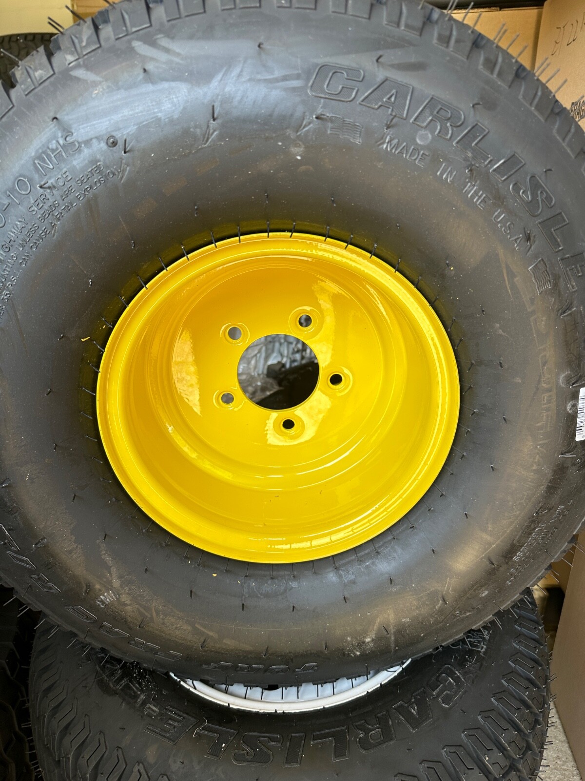 24/12.00-10 Carlisle Turf Trac R/S John Deere Yellow on 5-Hole Wheel & Tire